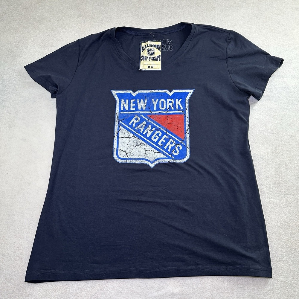 New York‎ Rangers Blue Stretchy T-Shirt Womens 2XL NWT Swoop Neck